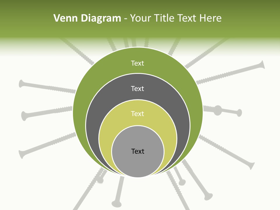 A Green Apple With Many Black Screws On It PowerPoint Template