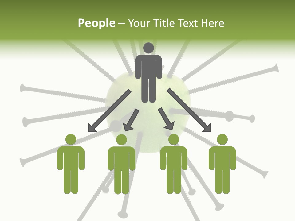 A Green Apple With Many Black Screws On It PowerPoint Template