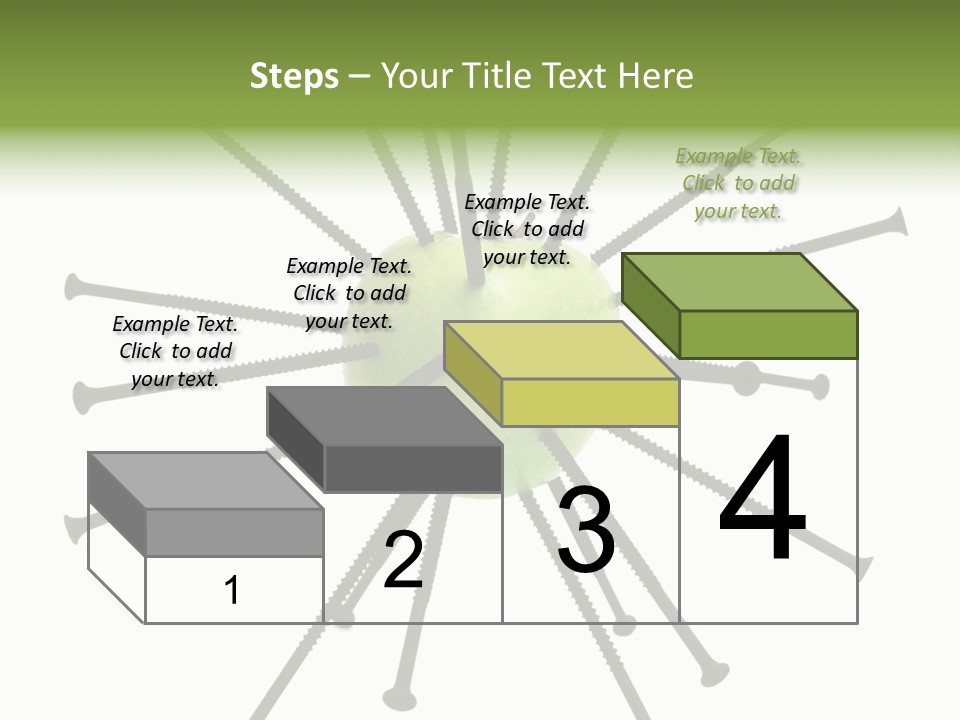 A Green Apple With Many Black Screws On It PowerPoint Template