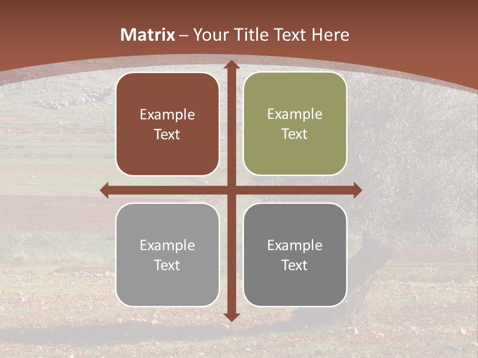 A Tree In A Field With A Mountain In The Background PowerPoint Template