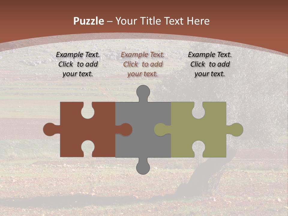 A Tree In A Field With A Mountain In The Background PowerPoint Template