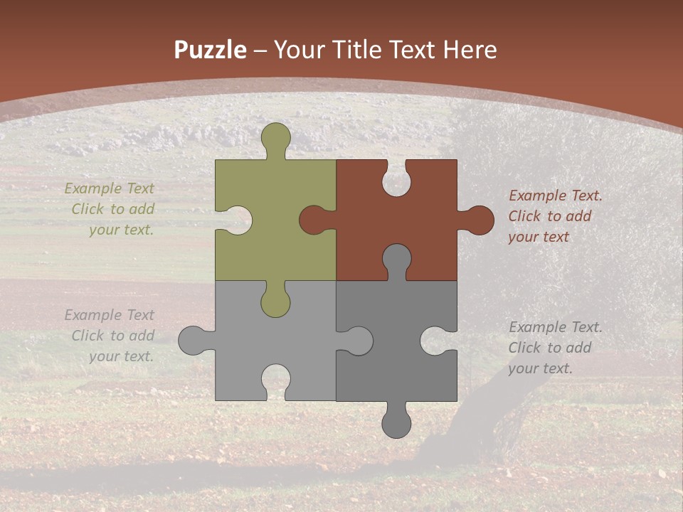 A Tree In A Field With A Mountain In The Background PowerPoint Template