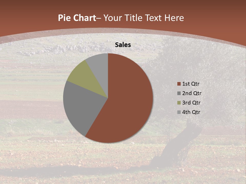 A Tree In A Field With A Mountain In The Background PowerPoint Template