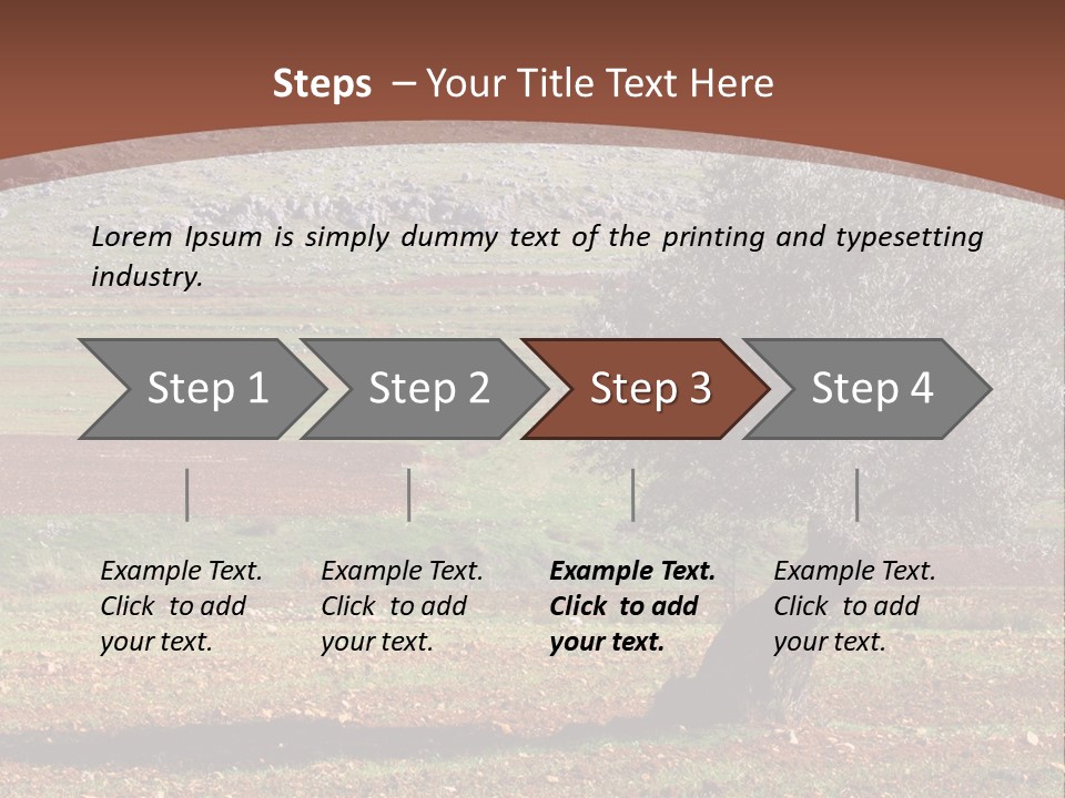 A Tree In A Field With A Mountain In The Background PowerPoint Template