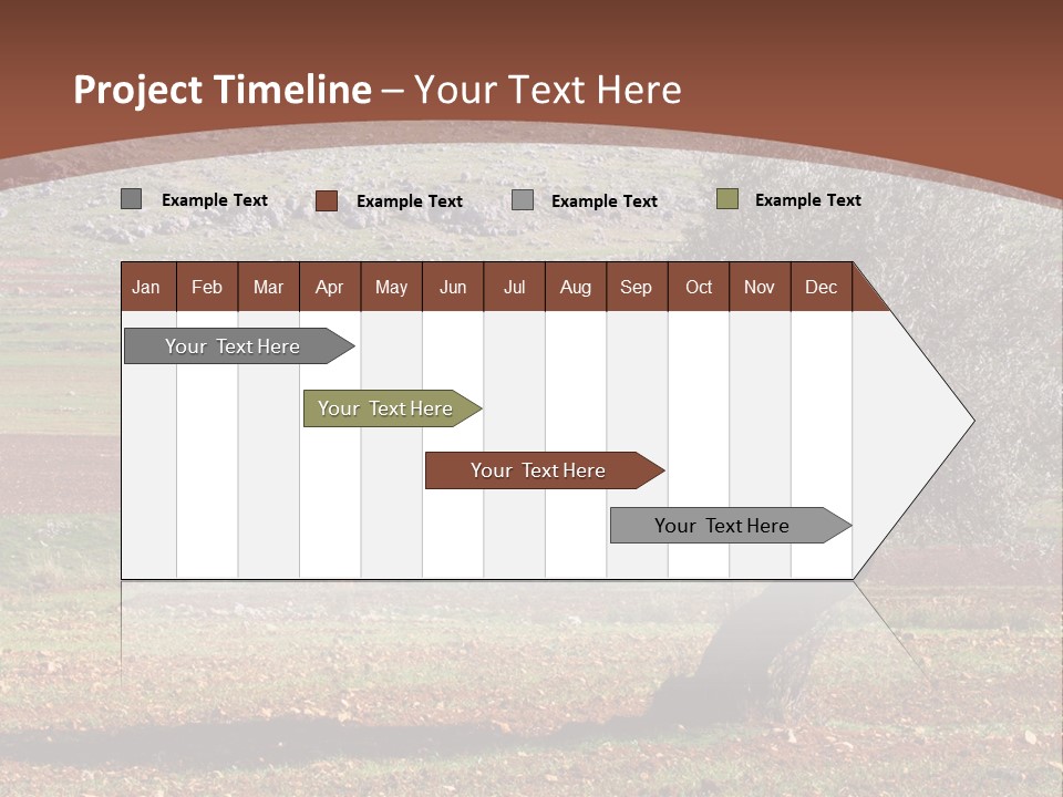 A Tree In A Field With A Mountain In The Background PowerPoint Template