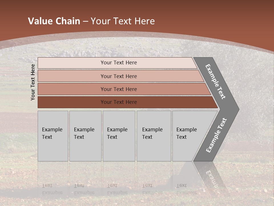 A Tree In A Field With A Mountain In The Background PowerPoint Template