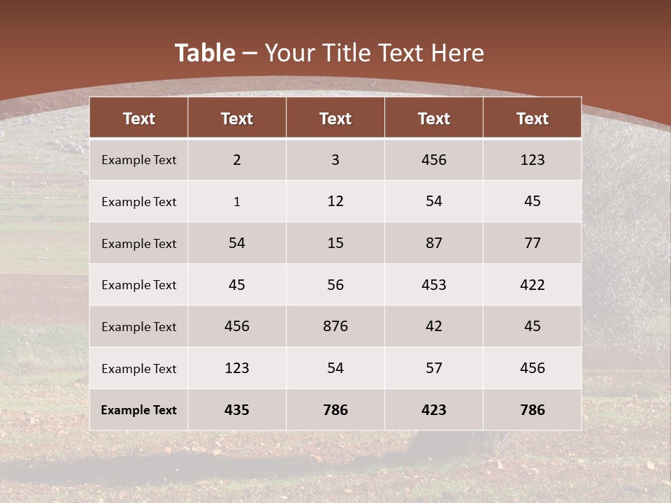 A Tree In A Field With A Mountain In The Background PowerPoint Template