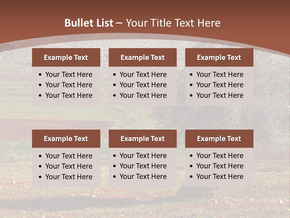 A Tree In A Field With A Mountain In The Background PowerPoint Template