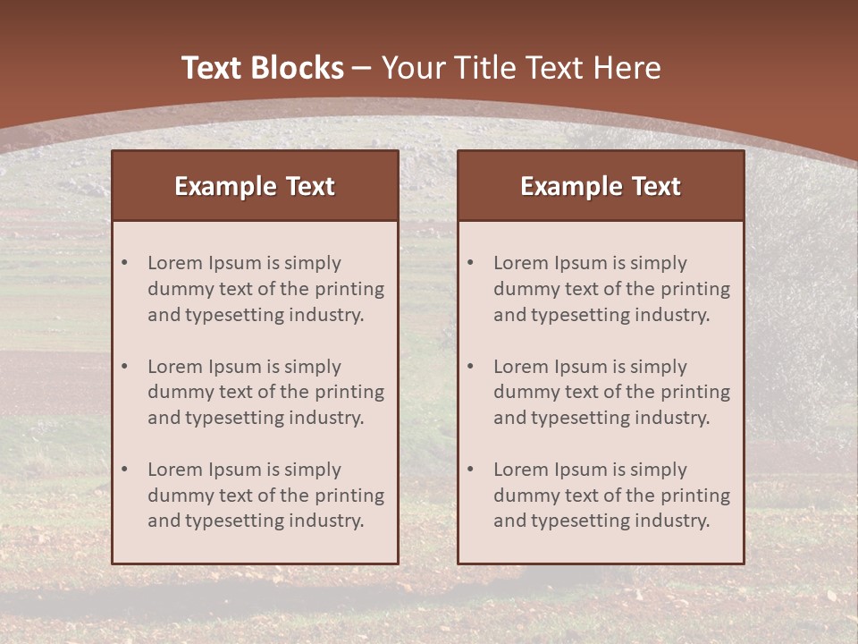 A Tree In A Field With A Mountain In The Background PowerPoint Template