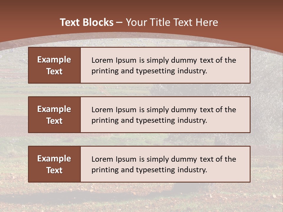 A Tree In A Field With A Mountain In The Background PowerPoint Template