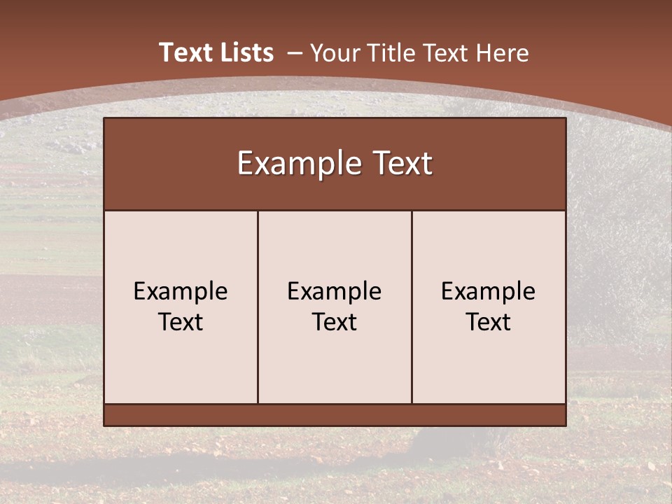 A Tree In A Field With A Mountain In The Background PowerPoint Template