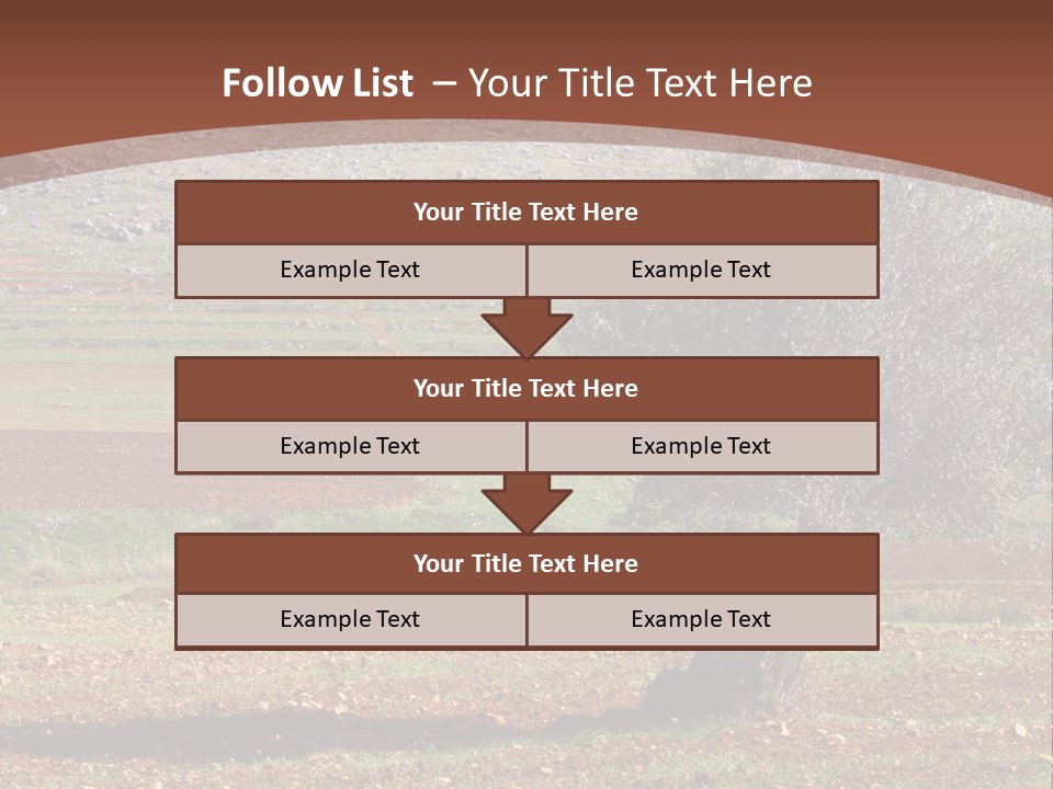 A Tree In A Field With A Mountain In The Background PowerPoint Template