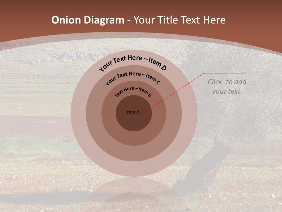 A Tree In A Field With A Mountain In The Background PowerPoint Template