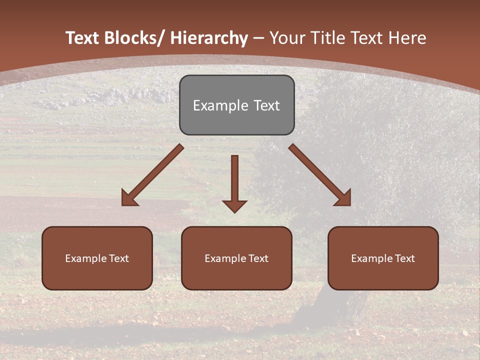 A Tree In A Field With A Mountain In The Background PowerPoint Template