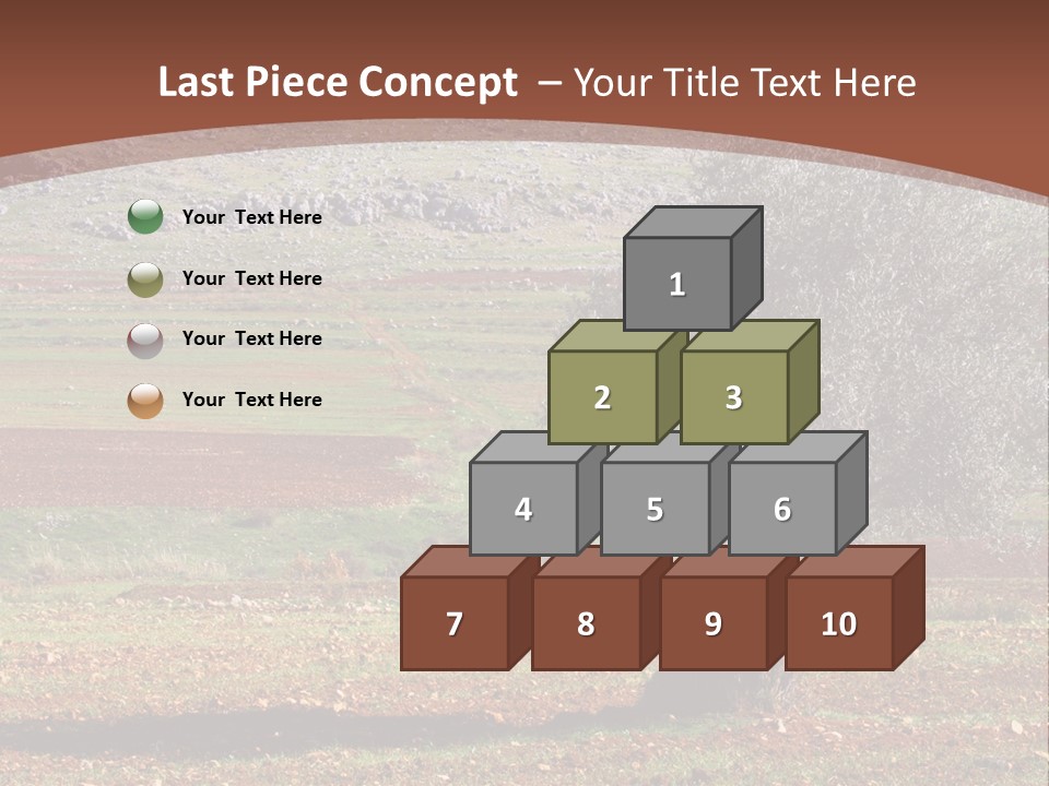 A Tree In A Field With A Mountain In The Background PowerPoint Template