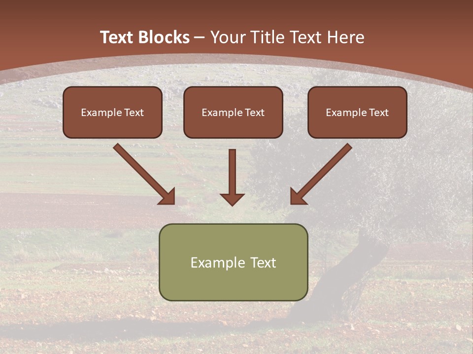 A Tree In A Field With A Mountain In The Background PowerPoint Template