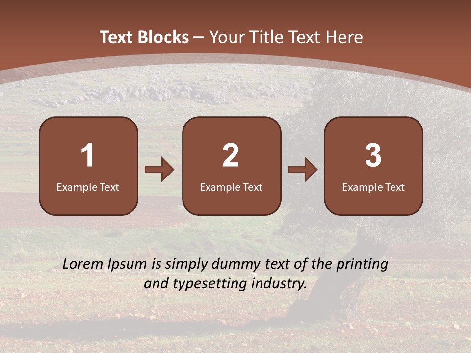 A Tree In A Field With A Mountain In The Background PowerPoint Template
