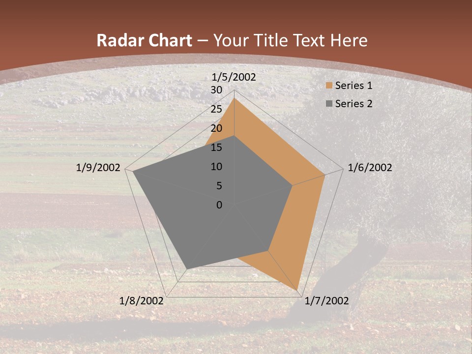 A Tree In A Field With A Mountain In The Background PowerPoint Template
