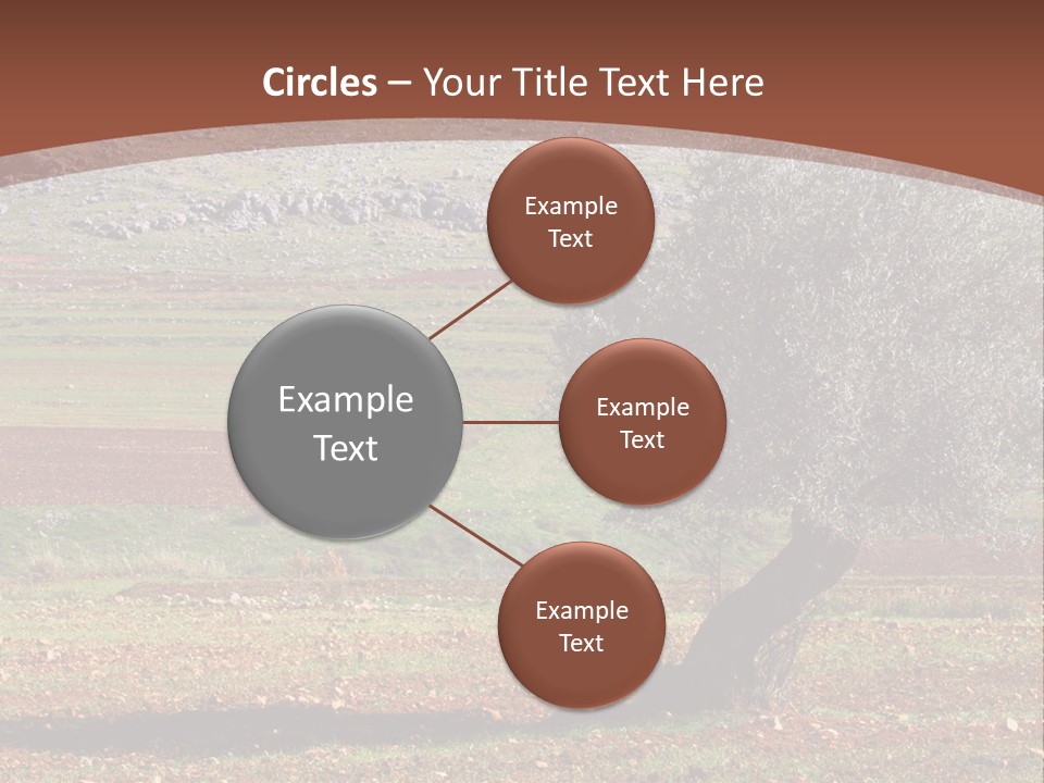 A Tree In A Field With A Mountain In The Background PowerPoint Template