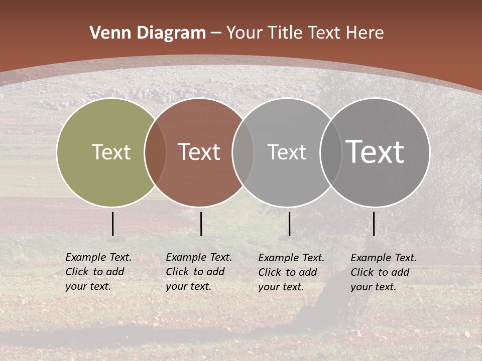 A Tree In A Field With A Mountain In The Background PowerPoint Template
