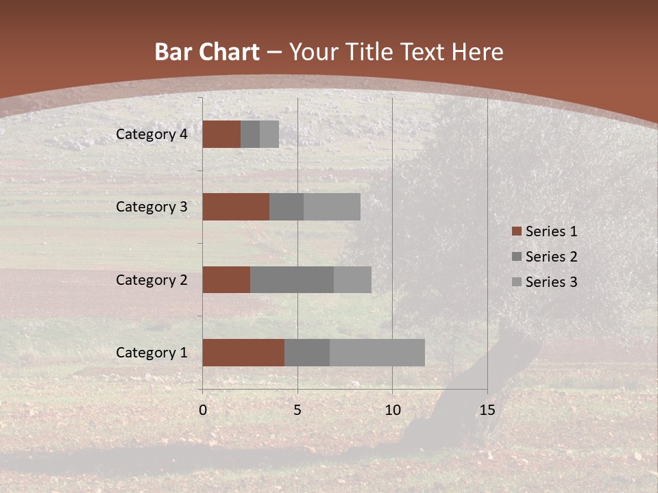 A Tree In A Field With A Mountain In The Background PowerPoint Template