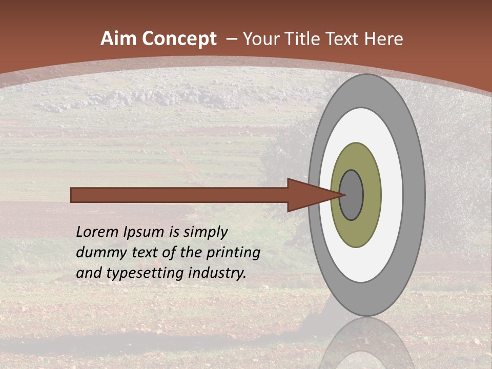 A Tree In A Field With A Mountain In The Background PowerPoint Template
