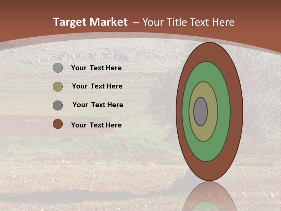 A Tree In A Field With A Mountain In The Background PowerPoint Template