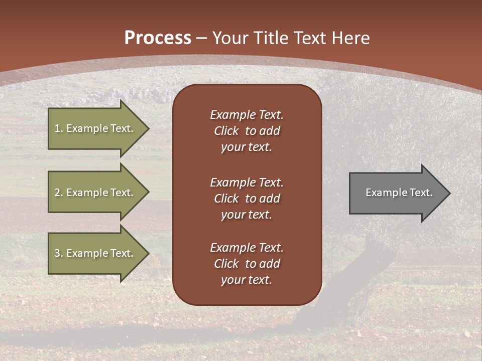A Tree In A Field With A Mountain In The Background PowerPoint Template