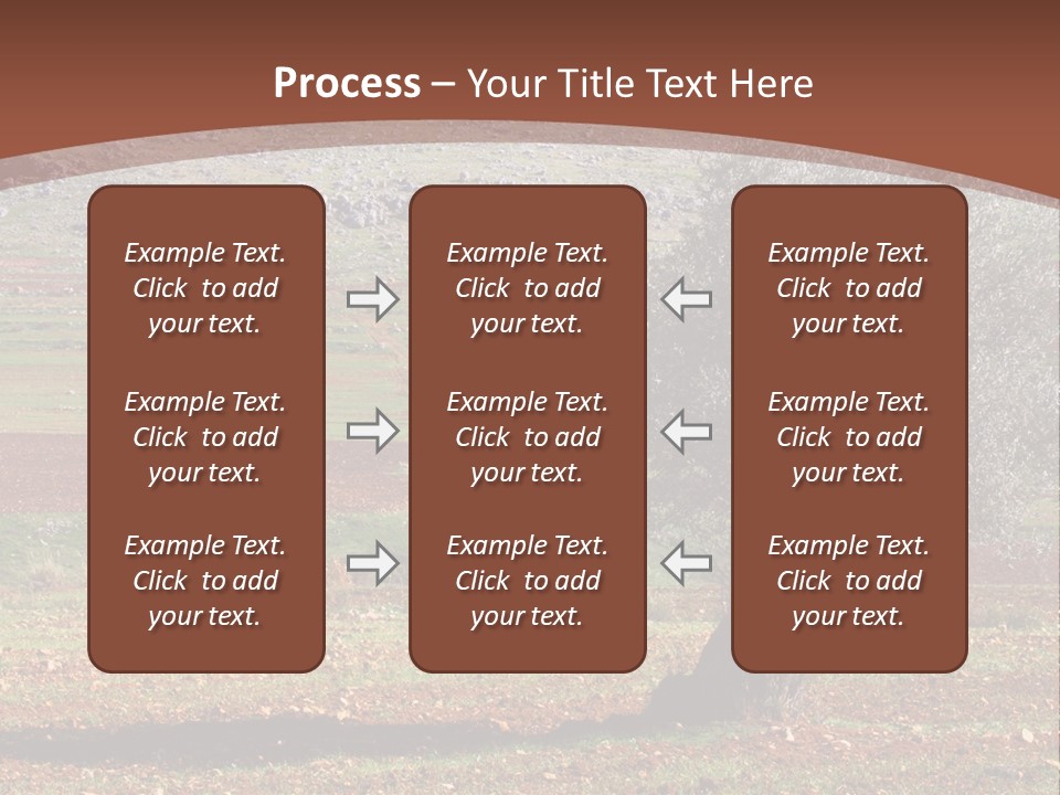 A Tree In A Field With A Mountain In The Background PowerPoint Template