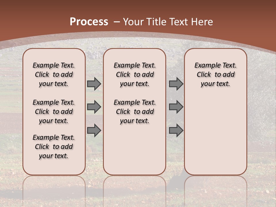 A Tree In A Field With A Mountain In The Background PowerPoint Template