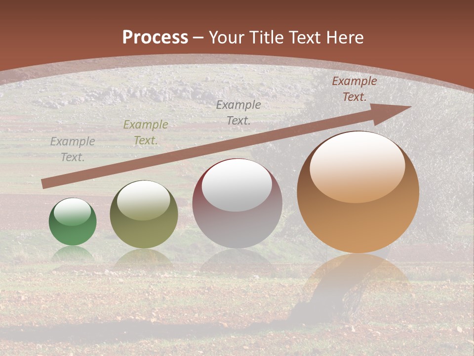 A Tree In A Field With A Mountain In The Background PowerPoint Template