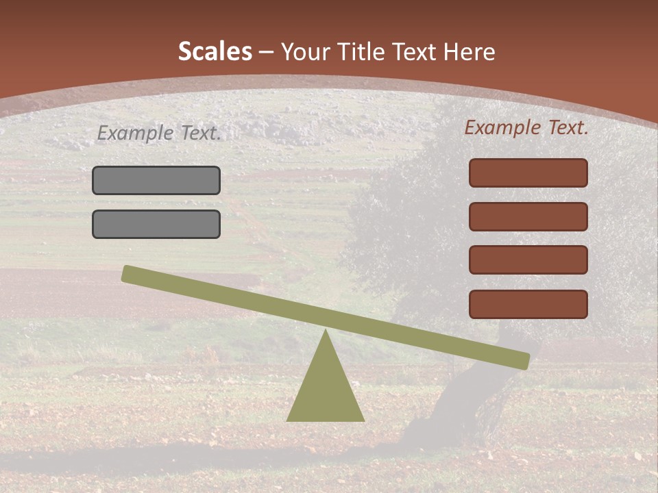A Tree In A Field With A Mountain In The Background PowerPoint Template