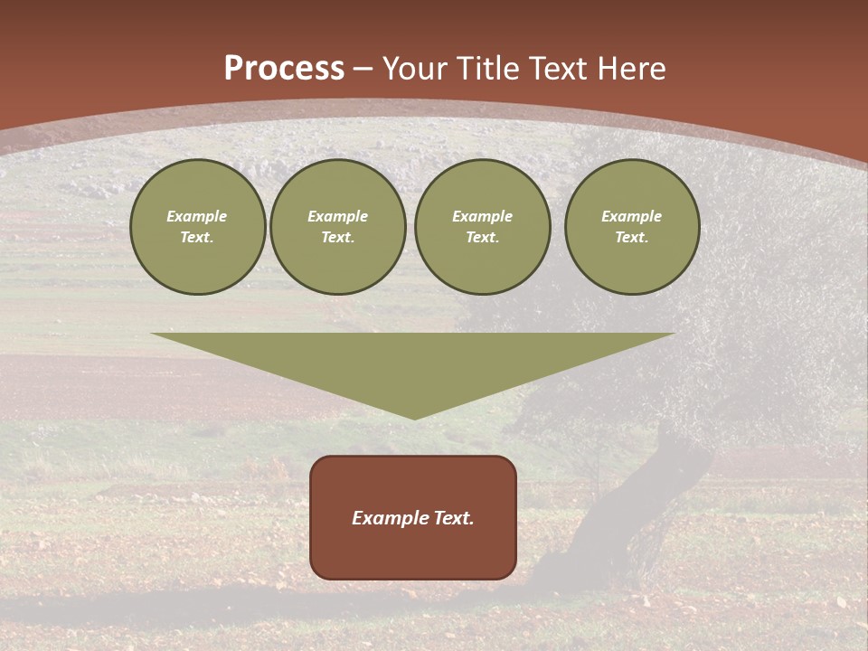 A Tree In A Field With A Mountain In The Background PowerPoint Template