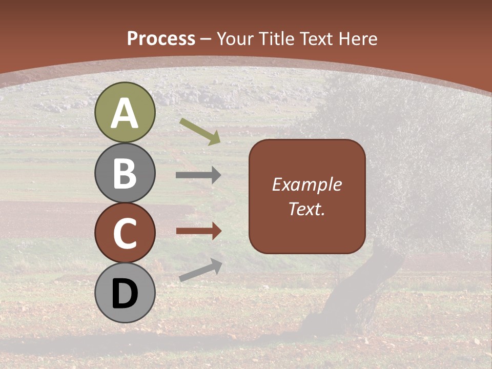 A Tree In A Field With A Mountain In The Background PowerPoint Template