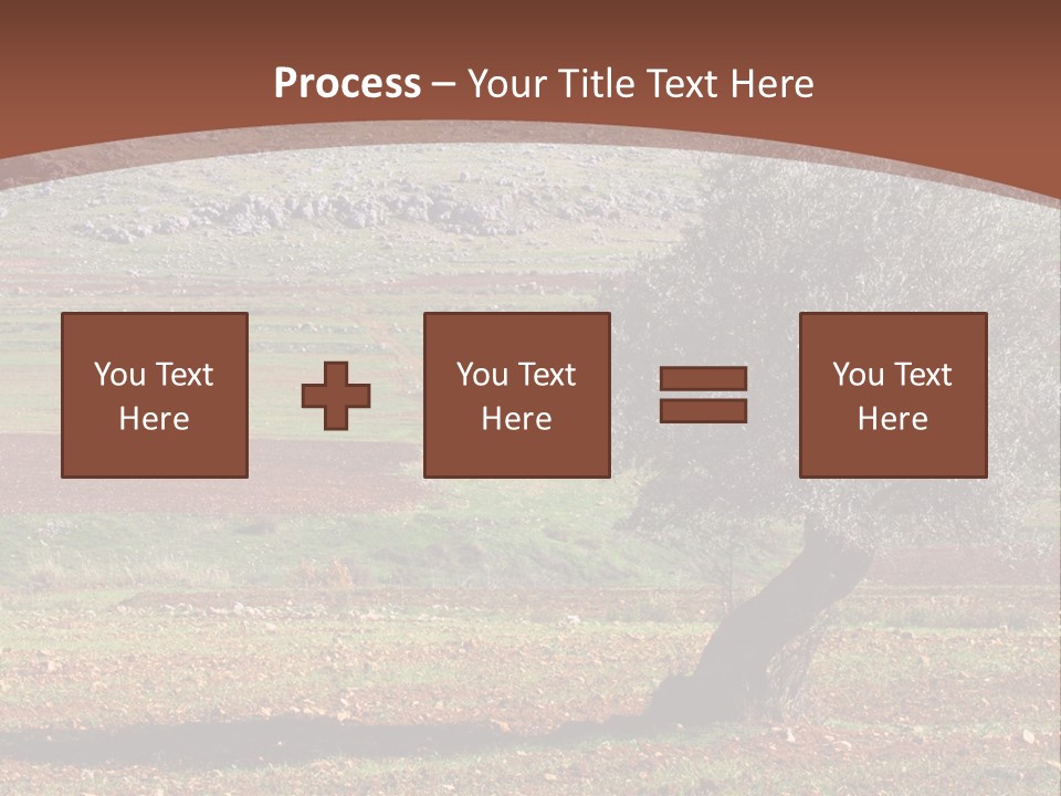 A Tree In A Field With A Mountain In The Background PowerPoint Template