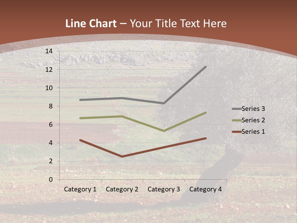 A Tree In A Field With A Mountain In The Background PowerPoint Template