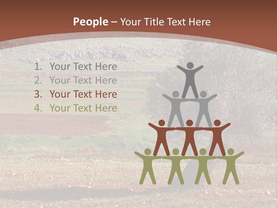 A Tree In A Field With A Mountain In The Background PowerPoint Template