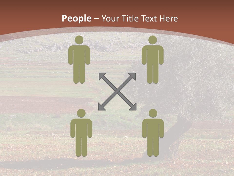 A Tree In A Field With A Mountain In The Background PowerPoint Template