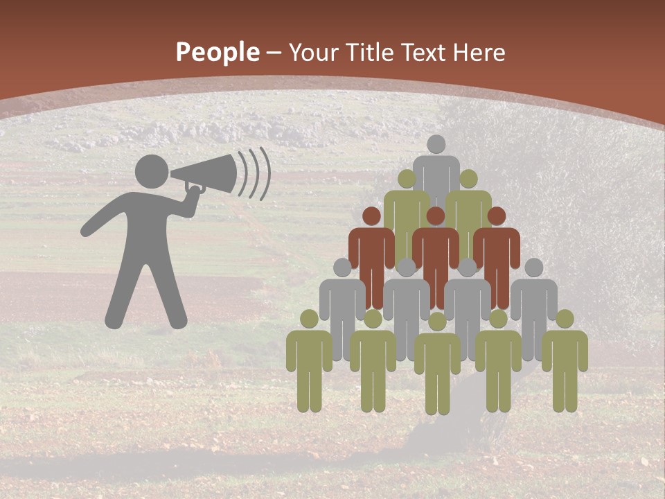 A Tree In A Field With A Mountain In The Background PowerPoint Template