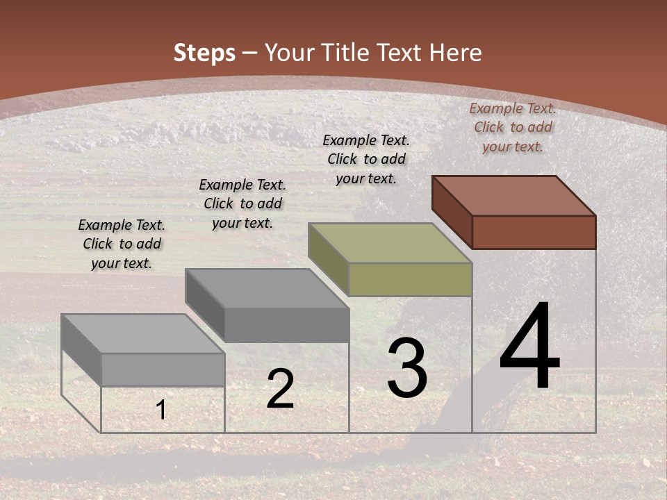 A Tree In A Field With A Mountain In The Background PowerPoint Template