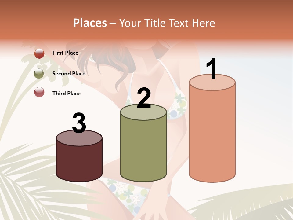 A Woman In A Bikini Is Posing For A Picture PowerPoint Template