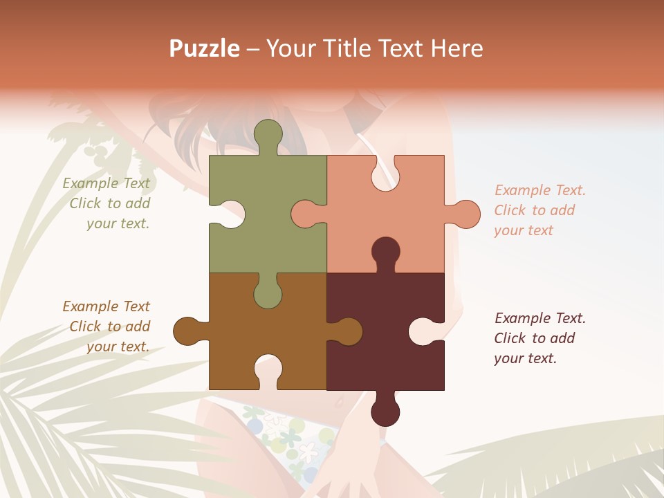 A Woman In A Bikini Is Posing For A Picture PowerPoint Template