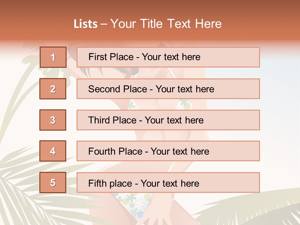 A Woman In A Bikini Is Posing For A Picture PowerPoint Template