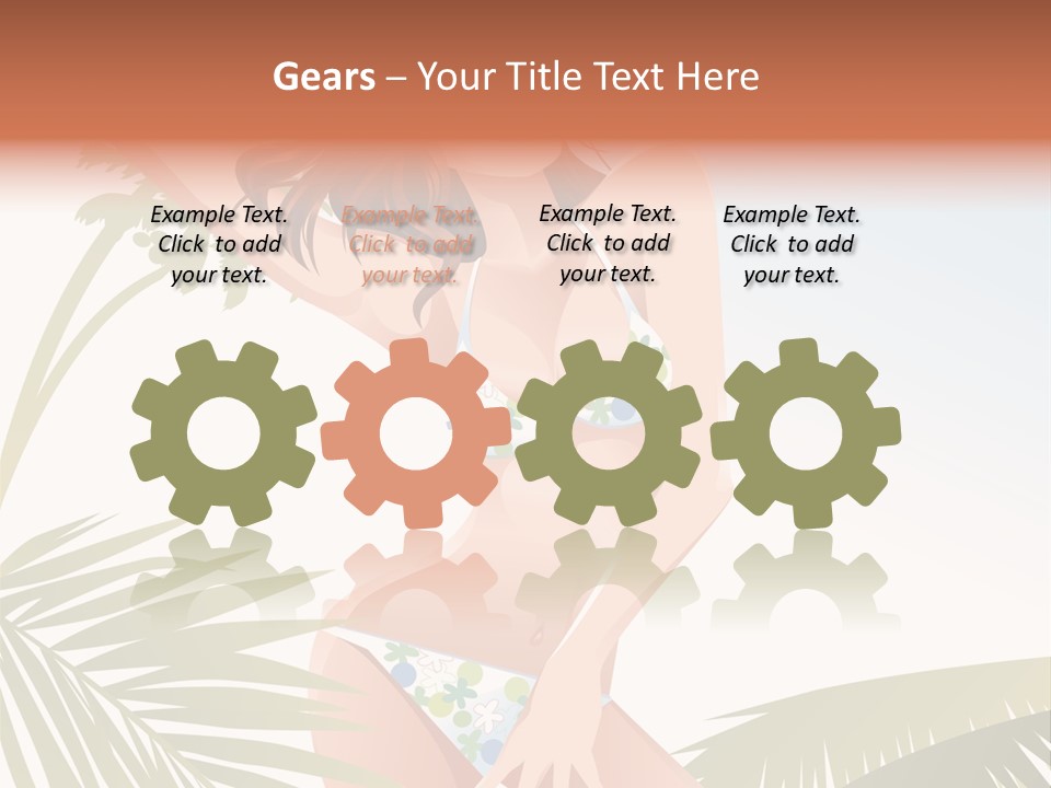 A Woman In A Bikini Is Posing For A Picture PowerPoint Template