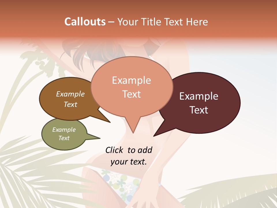 A Woman In A Bikini Is Posing For A Picture PowerPoint Template