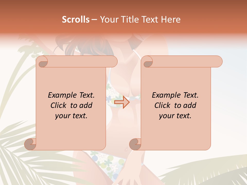 A Woman In A Bikini Is Posing For A Picture PowerPoint Template