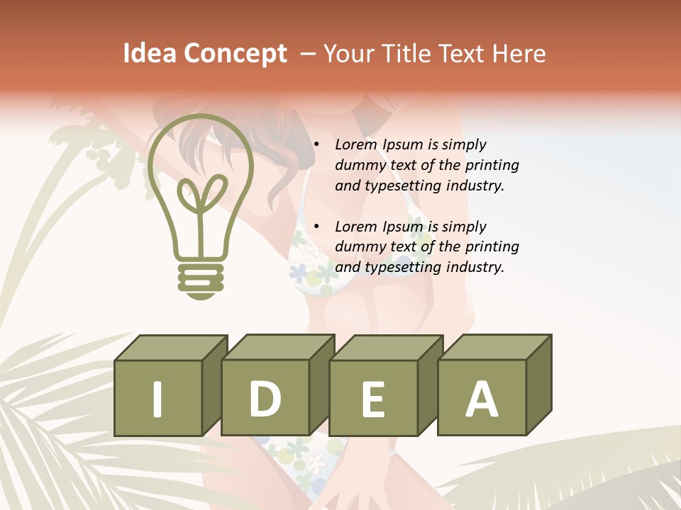 A Woman In A Bikini Is Posing For A Picture PowerPoint Template