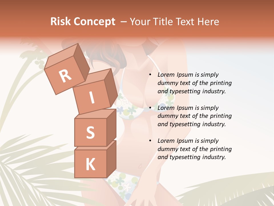 A Woman In A Bikini Is Posing For A Picture PowerPoint Template