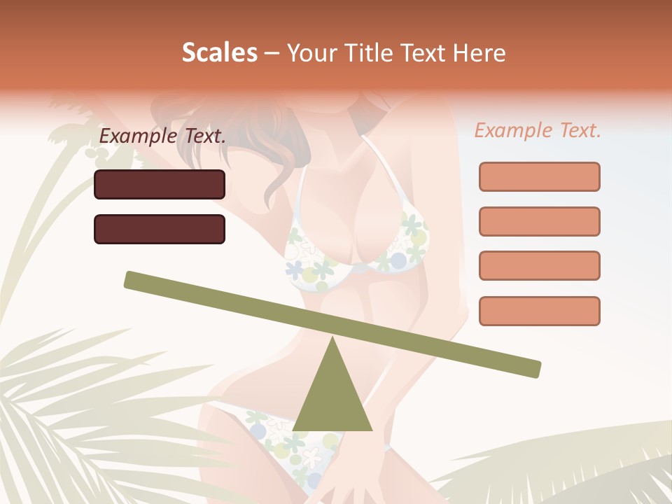 A Woman In A Bikini Is Posing For A Picture PowerPoint Template