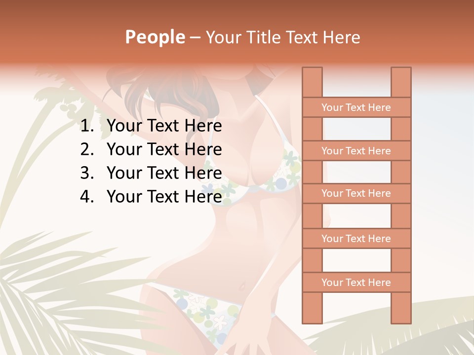 A Woman In A Bikini Is Posing For A Picture PowerPoint Template